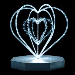 DecoWoerner Luz Decorativa|Decoración Temática>XXL Objeto Luminoso LED Corazón Plateado Para Exterior